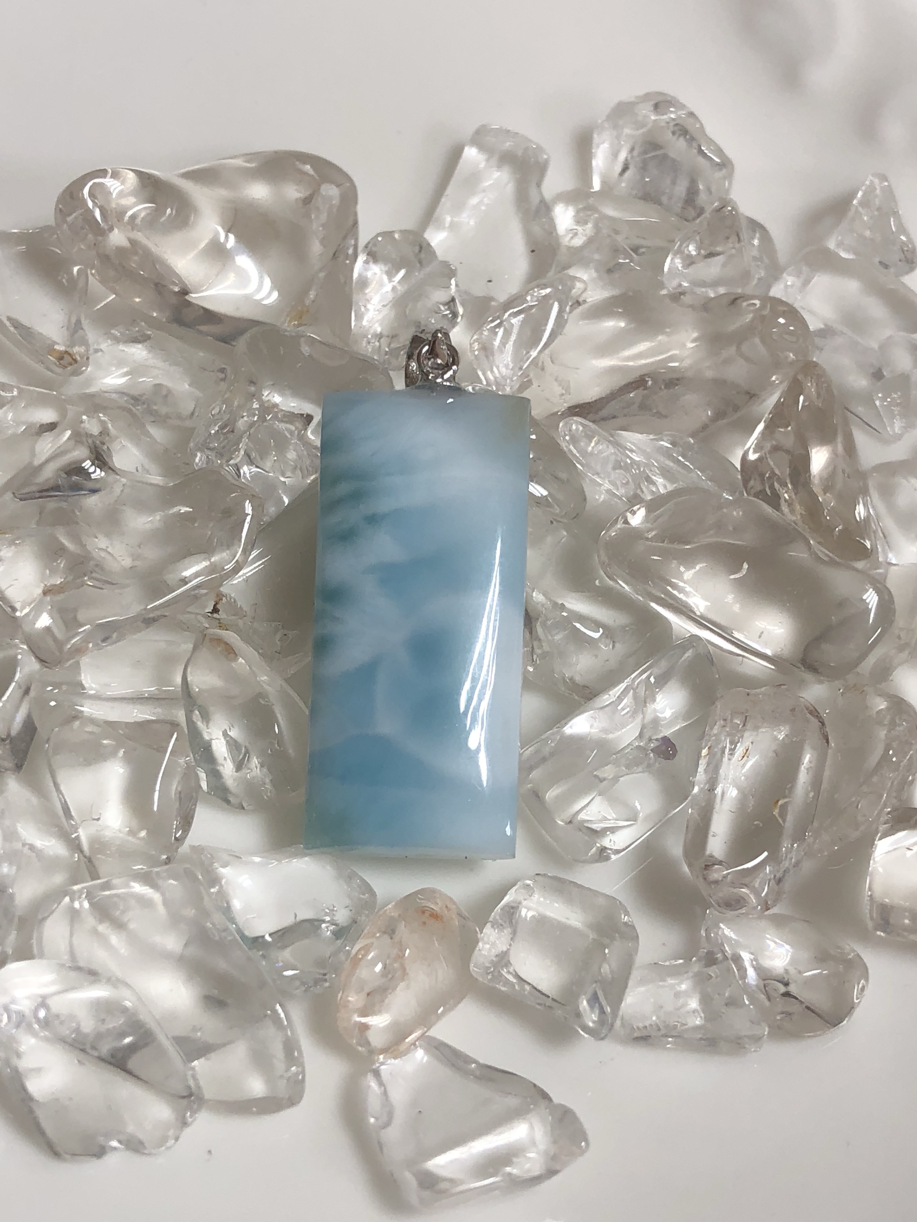 ラリマーのシンプルネックレス3