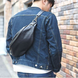 本革 (牛革) イタリアンレザー レザーボディバッグ メンズバッグ 斜め