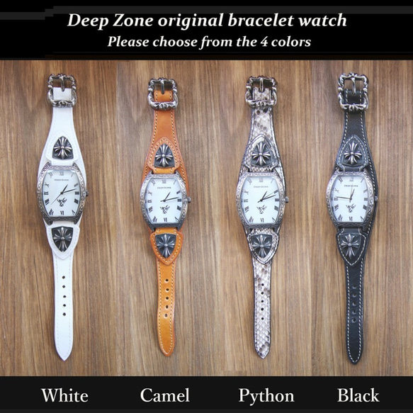 本革 メンズ 腕時計 レザー ブレスウォッチ イタリアンレザー (キャメル) 3枚目の画像