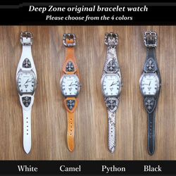 本革 メンズ 腕時計 レザー ブレスウォッチ イタリアンレザー (ブラック) 8枚目の画像