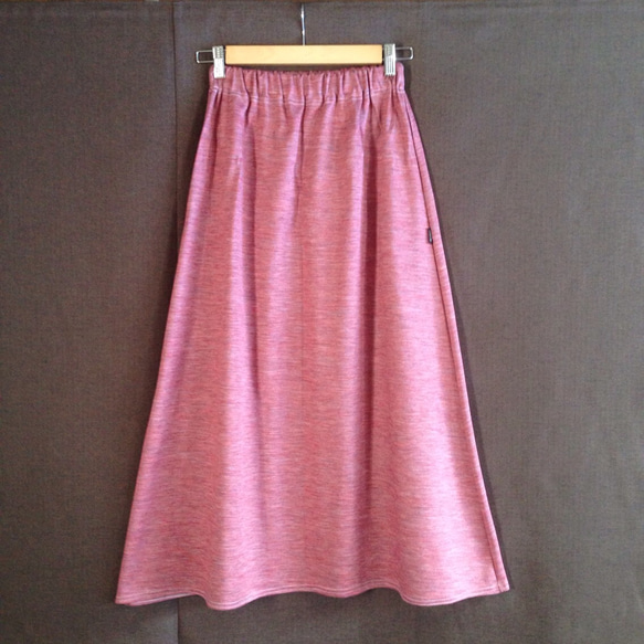 ロングスカート ピンク×グレー 2枚目の画像