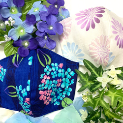 「數量20分夏日福袋」日式3D夏日面膜繡球花✖️ 優雅日式白花圖案*可換抗病毒內襯 第1張的照片