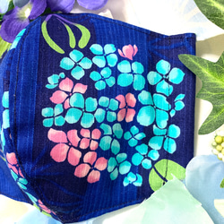 「數量20分夏日福袋」日式3D夏日面膜繡球花✖️ 優雅日式白花圖案*可換抗病毒內襯 第2張的照片