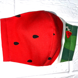 西瓜紋西瓜魅力1點3D布面罩亮紅色美麗西瓜 第3張的照片