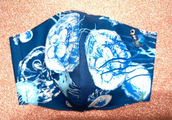 水母✖️藍色✖️八角極光魅力3D布面罩 第1張的照片