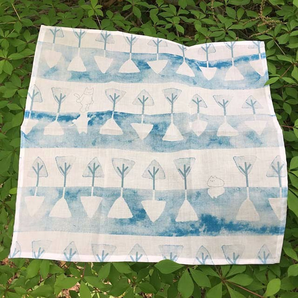 送料込み価格【watercolor-series-ハンカチ(C)river】 3枚目の画像