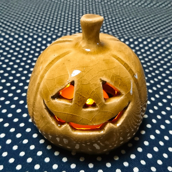 ハロウィンカボチャの陶器ランタン♪ 2枚目の画像