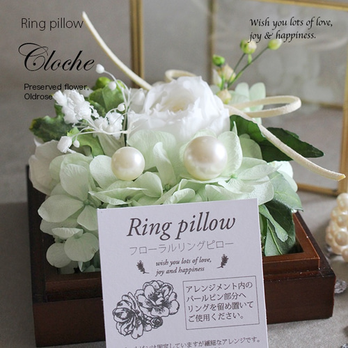 ring pillow or message flowerガラスケース アレンジ ring pillow or message flowerガラスケースアレンジ