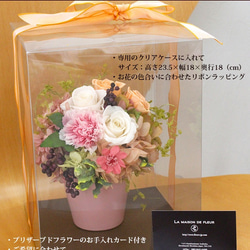 ami（アミ）オレンジ×ピンク【プリザーブドフラワー】誕生日 開店祝 新居祝 結婚祝 3枚目の画像