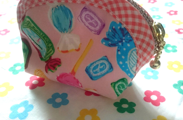 半円形のミニポーチ  キャンディー♡ 2枚目の画像