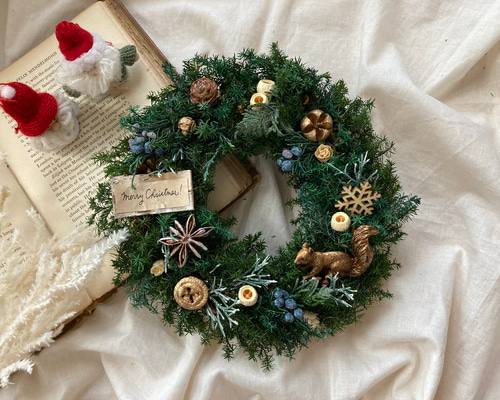 リスとどんぐり達のリース リスとどんぐり達のリース