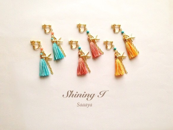 選べる金具 ★ Colorful Summer tassel / Earrings 1枚目の画像