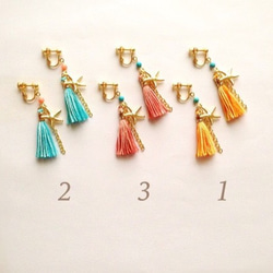 選べる金具 ★ Colorful Summer tassel / Earrings 2枚目の画像