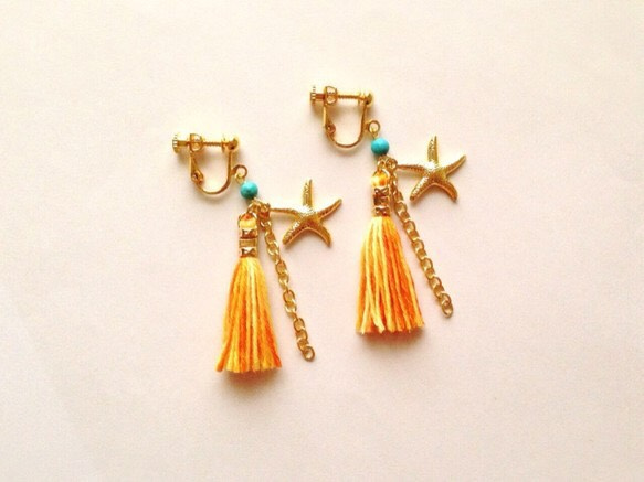 選べる金具 ★ Colorful Summer tassel / Earrings 4枚目の画像