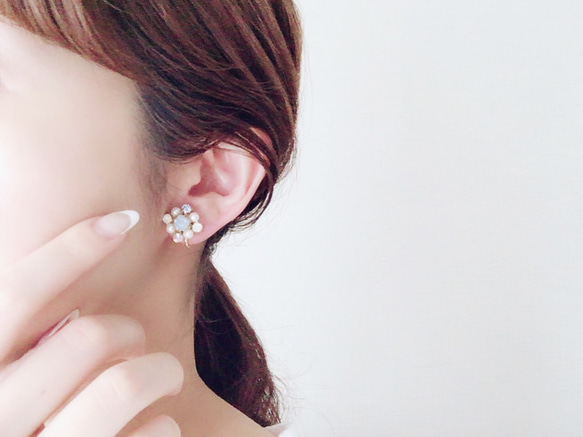 Square bijou *Sakura / Earrings 5枚目の画像