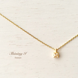 送料無料【14kgf】Favorite things -square zirconia- / Necklace 1枚目の画像