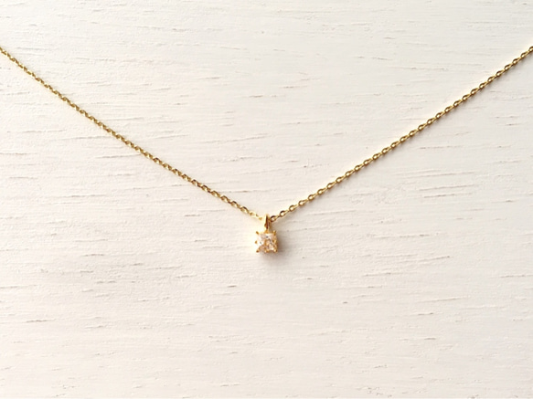 送料無料【14kgf】Favorite things -square zirconia- / Necklace 6枚目の画像