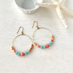 Coral beach / Pierce, Earrings 1枚目の画像