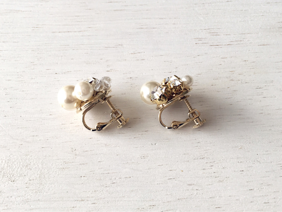 【金属アレルギー対応】Mix stone *Clear / Pierce, Earrings 4枚目の画像