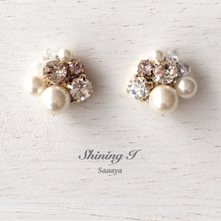 Mix stone *Nuance clear / Earrings 3枚目の画像