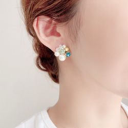 数量限定 ✧ Mix stone *Aqua blue / Pierce, Earrings 2枚目の画像