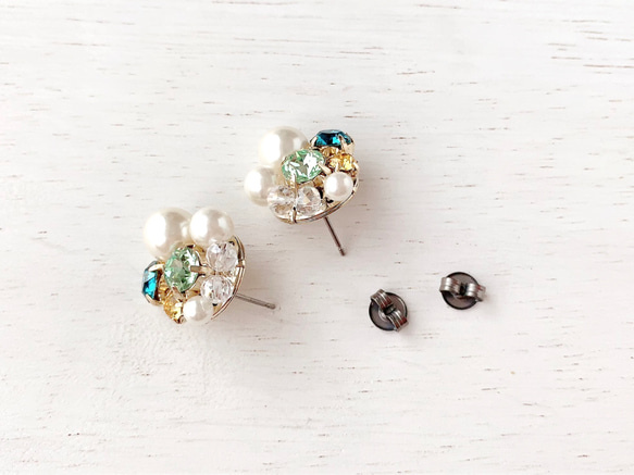 数量限定 ✧ Mix stone *Aqua blue / Pierce, Earrings 6枚目の画像