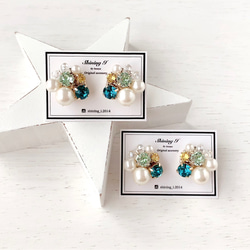 数量限定 ✧ Mix stone *Aqua blue / Pierce, Earrings 7枚目の画像