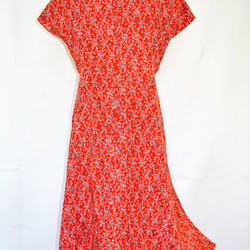 和服連衣裙：紅色小花圖案·2個工作日內送貨·國內免費送貨·半訂單/ 1908d05 第9張的照片