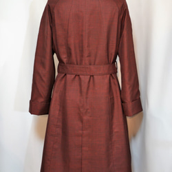 大島紬コート（５マルキ・チェコボタン）・持ち込み着物でのオーダー可・絹１００％ 2枚目の画像
