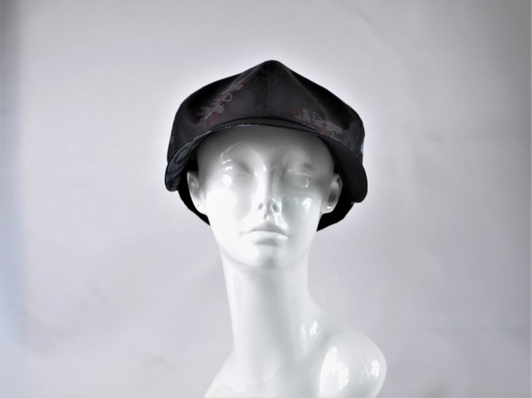 Murayama Oshima咖啡Casquette：靛藍花卉圖案和服Remake復古和服免費送貨1810c01 第2張的照片