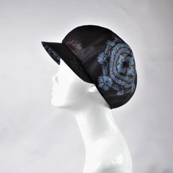 Murayama Oshima咖啡Casquette：靛藍花卉圖案和服Remake復古和服免費送貨1810c01 第4張的照片