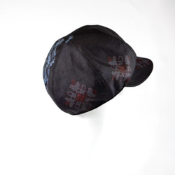 Murayama Oshima咖啡Casquette：靛藍花卉圖案和服Remake復古和服免費送貨1810c01 第6張的照片