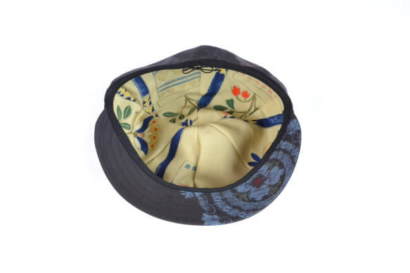 Murayama Oshima咖啡Casquette：靛藍花卉圖案和服Remake復古和服免費送貨1810c01 第9張的照片