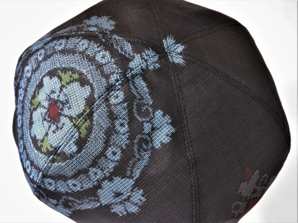 Murayama Oshima咖啡Casquette：靛藍花卉圖案和服Remake復古和服免費送貨1810c01 第10張的照片