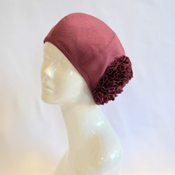 和服花貝雷帽：紫紅色粉紅色和服翻拍/國內免費送貨/ 1901b06 第3張的照片