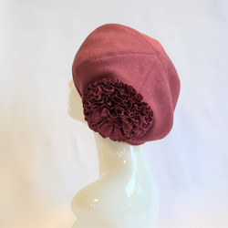 和服花貝雷帽：紫紅色粉紅色和服翻拍/國內免費送貨/ 1901b06 第5張的照片