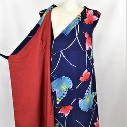 柚子浴衣kasukuru連衣裙・接受訂單：蝴蝶圖案，襯裡，和服重製，浴衣重製，國內免費送貨，1904y01 第10張的照片