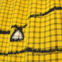 美森裙子：黃色，抽像圖案/可手洗，和服翻拍，2個工作日內發貨，國內包郵 第3張的照片