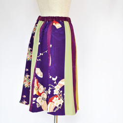 和服裙：紫色花朵圖案/和服翻拍/國內免費送貨/ 2個工作日內發貨/ 2002s03 第6張的照片