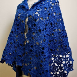秋冬○雪の結晶モチーフ・ストール（青紺） ストール TOM屋 通販