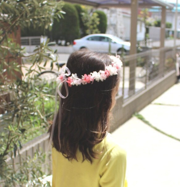 再販♪プリザーブド紫陽花の花冠 〜sweetstrawberry〜 3枚目の画像