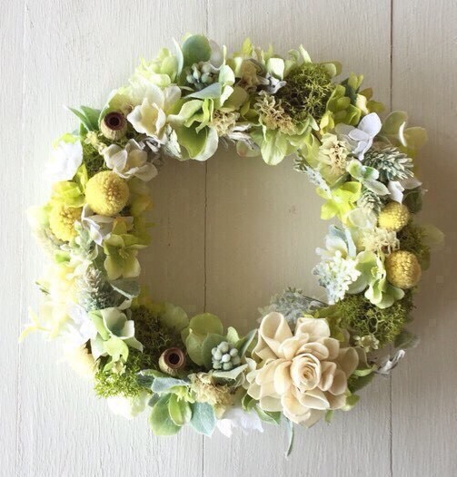 未使用☆春色リース☆グリーン☆C 初夏のリース18センチ リース Dear kukka 通販 2169659｜Creema