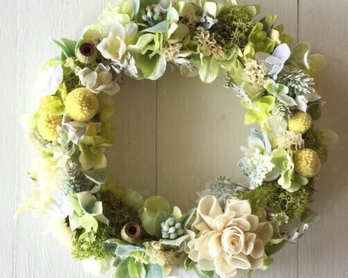 初夏のリース18センチ リース Dear kukka 通販 2169659｜Creema(クリーマ)