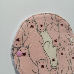 布ナプキン Ssizeお月さま型 くまさん柄ピンク 4枚目の画像