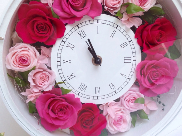 12Ｒoses幸せの時を刻む花時計ピンク 3枚目の画像