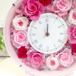 12Ｒoses幸せの時を刻む花時計ピンク 2枚目の画像