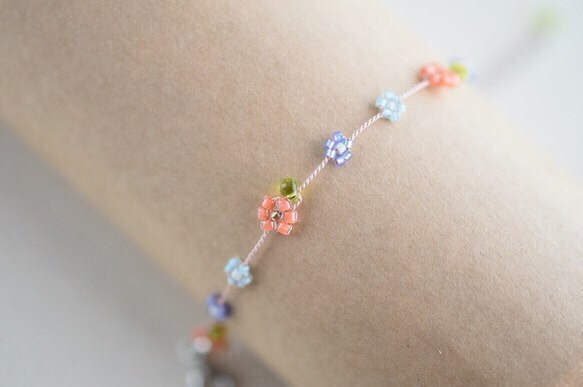 daisy bracelet orange【free size】 第1張的照片