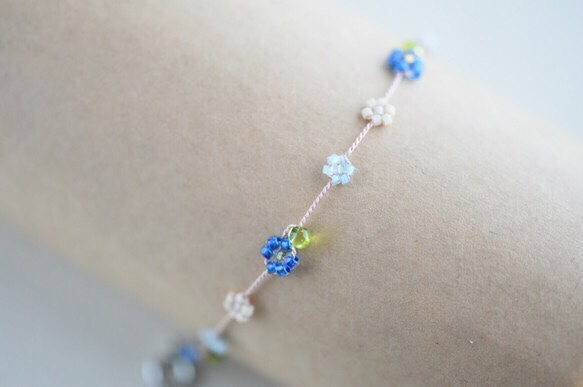 daisy bracelet blue【free size】 第1張的照片