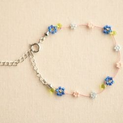 daisy bracelet blue【free size】 第2張的照片