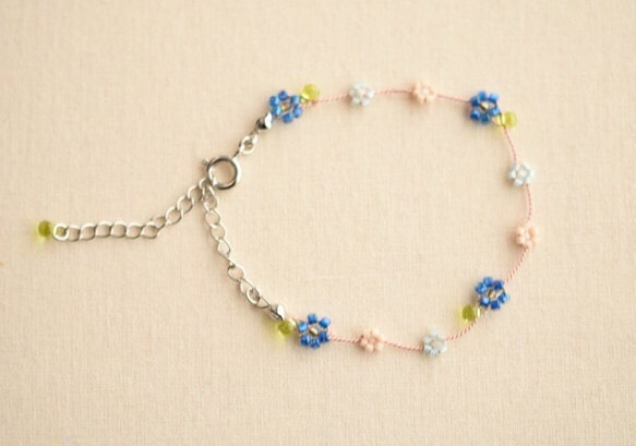 daisy bracelet blue【free size】 第2張的照片